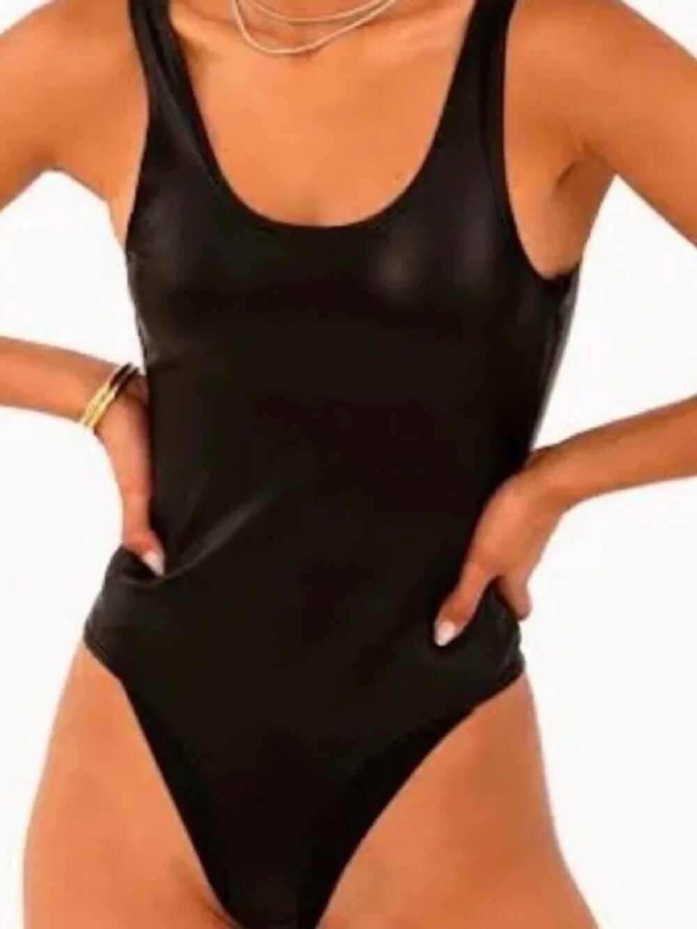 SPRWMN Suede Lambskin Leather Bodysuit Black XS